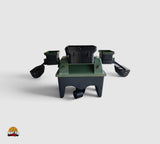 PrintForFishing 3D printed bait hoppers and floats for Anatec Monocoque fishing boat in olive green and black