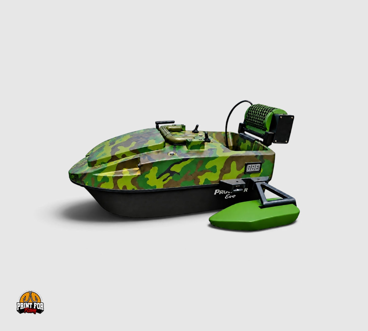 Caméra subaquatique PrintForFishing pour bateau amorceur Anatec PackBoat avec motif camouflage vert