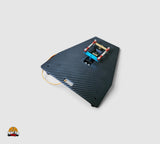 PrintForFishing carbon fiber steering plate for Anatec Monocoque bait boat with blue and red metal linkage components