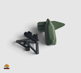 PrintForFishing simple float kit for Anatec Monocoque bait boat, featuring olive green floats and black mounts.